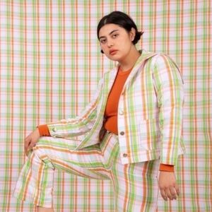 Big Bud Press Pastel Plaid Sailor Jacket